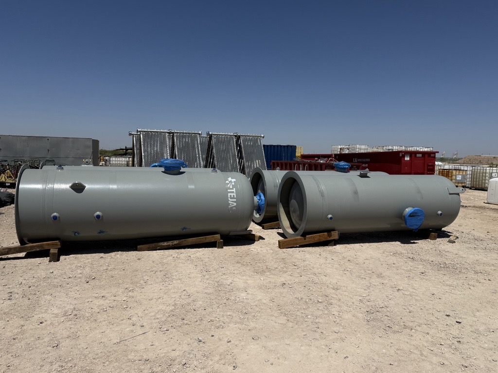 Horizontal separator vessels on skids