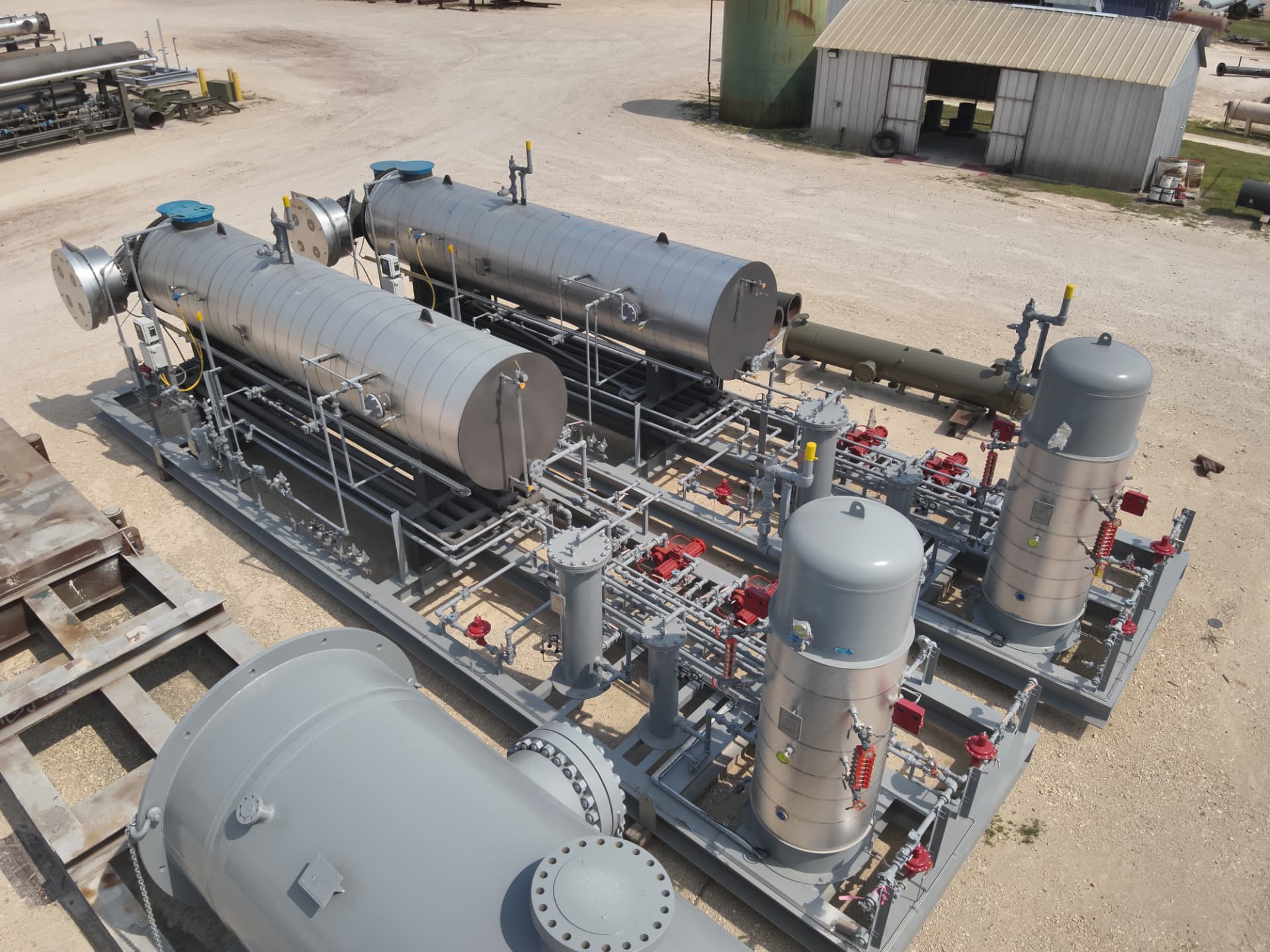 Glycol dehydration skid overhead view
